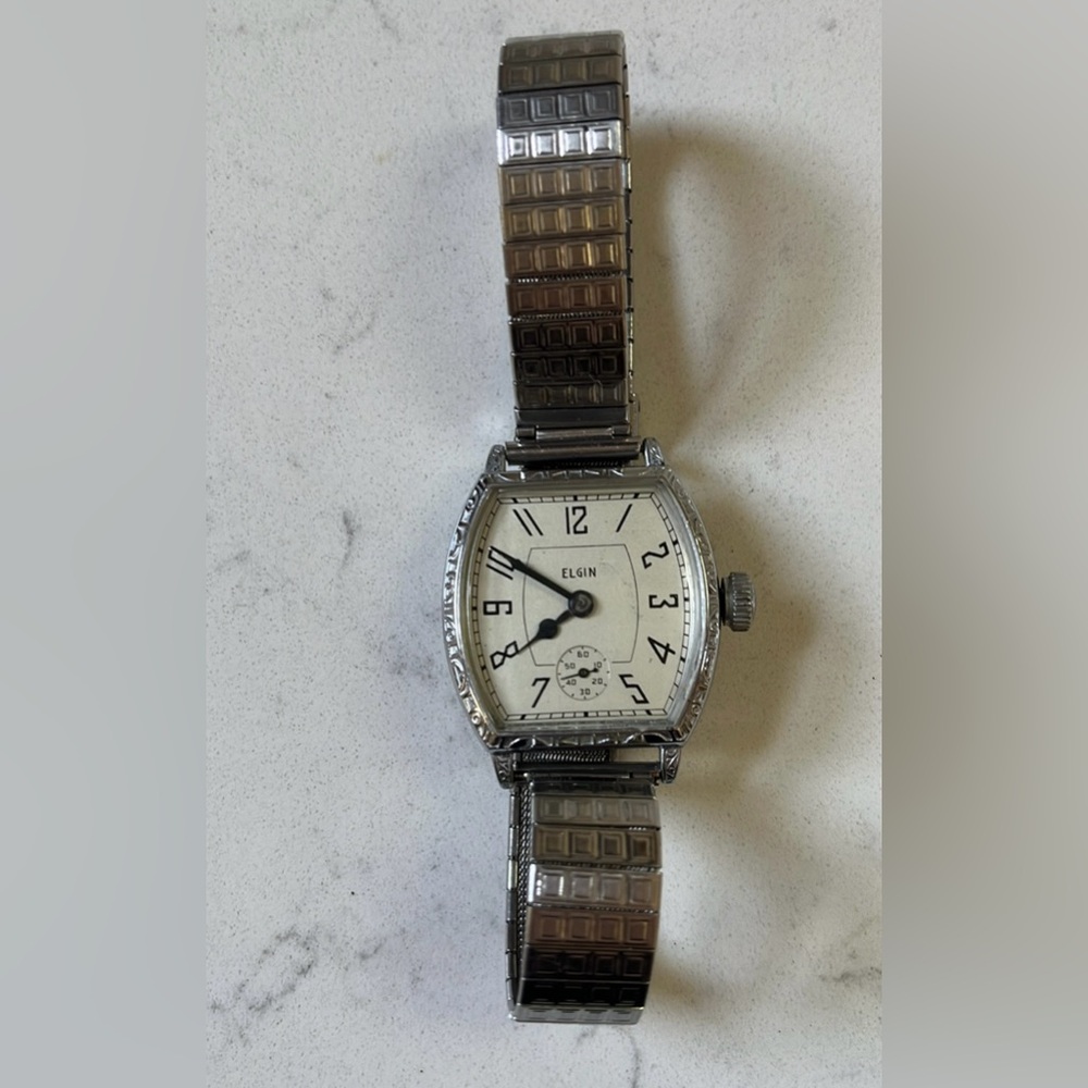 Antique Elgin Watch Co Art Deco Filigree 1920s Men's Watch